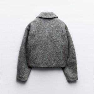 Zara Cropped Boucle Jacket Size L